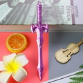 Purple fantasy sword pen with metallic finish and intricate relief patterns - Sword Pen - Purple / 0.5mm