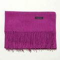 Elegant purple cashmere-feel scarf with fringe edges and premium woven texture - 70cm / Reddish Purple