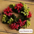Weihnachts-Beerenkranz für Kerzen mit roten Beeren und 4cm Innendurchmesser - Dublin Kranz-Stil A (ID 4cm)