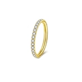 Gold 316L stainless steel seamless nose ring set with shimmering cubic zirconia - Gold Color (Side View)