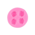 Pink 4-cavity round silicone mold with textured surface for DIY desserts and crafts - 2# Pink A92 (4 Holes)