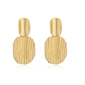 18K gold plated minimalist heart drop earrings with irregular textured round discs - Irregular Texture Round Drop Earrings