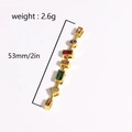Detail van gouden hanger met zirkonia met 53mm lengte en 2,6g gewicht weergave - Eenvoudige Geometrische Goud Stijl (金色款式4)