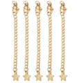 Five gold stainless steel extender chains with lobster clasps and star pendants - Gold Five-pointed Star