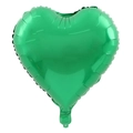 Detail of a 18-inch green heart-shaped foil balloon with shiny reflective surface - 18 Inch / Green