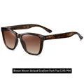 Fashion polarized sunglasses in tea striped frames with gradient dark tea lenses - Tea Striped / Gradient Dark Tea Lens