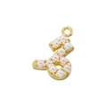 Close-up of gold-plated pendant featuring inlaid pearls in a stylish S-shaped design - Gold Capricorn Pearl Pendant