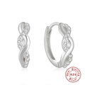 S925 sterling silver infinity hoop earrings featuring brilliant cubic zirconia stones - Double Line Twisted Style / Silver
