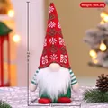 Standing Christmas gnome plush in red and green with snowflake hat, size 24x12x8cm - Faceless Doll-Style A