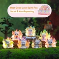 Luminous Good Luck Fox figurines in mystical forest setting, glowing resin resin figures - -426 Encountering The Lucky Fox Set 6 / Random 1pc