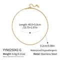 Tableau détaillé des tailles du collier chaîne en acier inoxydable doré avec mesures - Chaîne fine minimaliste (YYN025042-G)