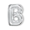 Silver letter B foil balloon with metallic finish for birthday and wedding party decor - 16-inch Silver Slim Letter Aluminum Foil Balloon (b)