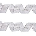 White semi-transparent Christmas ribbon with silver star and moon patterns for DIY decor - Silver Moon Five-pointed Star (5cm) / 1m