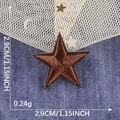 Brown star embroidered patch 2.9cm with metallic texture for DIY clothing decoration - Brown