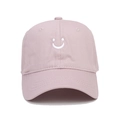 Pink cotton baseball cap for kids with cute white embroidered smiley face design - Kids 52-54cm / Dusty Pink