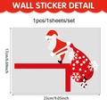 Sticker d'angle de porte Père Noël avec sac de cadeaux et flocons de neige 23x17cm PVC - Style Père Noël (UV24Y12536T_T 17*23cm)