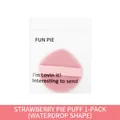 Éponge maquillage rose en forme de goutte avec ruban soie sous emballage neutre - Larme / 1 Pièce / Tarte à la fraise (Sachet artisanal)