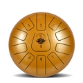Matte orange-gold 11-note steel tongue drum with lotus design for meditation and music - Gilded Gold - Ruyi (10 Inch 11 Notes)
