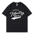 T-shirt classique en coton noir Philadelphia Fathers Day Run avec lettrage blanc - XS / Noir Design 317