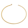 Flat 18k gold plated stainless steel omega chain necklace with lobster clasp - 4mm Small / Gold
