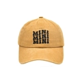 Detail of the high-quality 3D black MINI MINI MINI embroidery on the yellow baseball cap - Kids Size / Ginger Yellow (MINI Style)