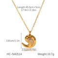 Détails du collier goutte d'eau en acier inoxydable doré avec zircon et mesures exactes - Collier Pendentif Goutte d'eau (HC-N40514)