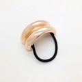 U-shaped hair tie in rose gold metallic finish with black elastic cord hairband - Style C-Rose Gold