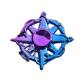 Octopus rudder hand spinner with blue and purple gradient metallic finish - New Gradient Dazzling Tree of Life