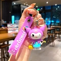 Purple Kuromi cartoon keychain with Halloween pumpkin basket and Christmas wrist strap - B477-1 Pumpkin Kuromi / Large