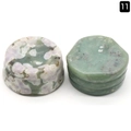 Supporti per sfere in agata naturale in pietra screziata bianco-viola e verde chiaro - Giada Auspicata