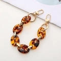 Acrylic leopard print phone chain with gold metal clasps for bags and DIY phone cases - K442 Leopard