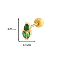 Vue macro détaillée montrant les dimensions 0,71cm x 0,35cm de la boucle d'oreille - Style 1 / Jaune d'Or