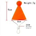 Cappellino da festa arancione per animali con pompon e cinturino elastico regolabile - Cappello di compleanno arancione