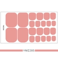 Detail view of solid dusty rose pink 3D toe nail stickers on white background YMZ285 - YMZ285-Light Pink