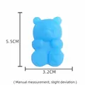 Blue jelly bear squishy toy in translucent silicone with measurement scale 5.5cm - Sky Blue