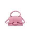 Schicke rosa Handtasche mit Webstruktur, geknotetem Griff und Schultergurt für Damen - Rosa