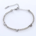 Sparkling S925 silver butterfly bracelet with clear rhinestones and adjustable clasp - Steel