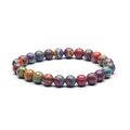 Handmade 8mm colorful malachite natural stone bead bracelet for men and women - 8mm Bead Diameter / Multicolor Rainbow Texture