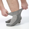 Grey diabetic socks with non-slip grips and elastic loose cuff for high comfort - Dark Gray