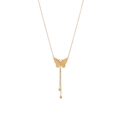 Elegante goldene Schmetterlings-Halskette mit langen Quasten aus rostfreiem Edelstahl - Gold Schmetterling Quaste Stil (1#)