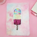 Libreta de peluche tie-dye con diseño de helado en lentejuelas de colores - 2# Paleta Mordida