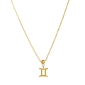 Gold plated Gemini zodiac sign pendant necklace with minimalist bead on a fine chain - Gemini / Pendant Only