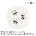 White silicone DIY mold with 3 small star-shaped cavities for fondant or clay crafts - Gray