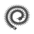 Dettaglio della catena Cuban nera da 20mm con borchie e strass bianchi stile hip-hop - 18cm / Nero