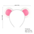 White mouse ear headband with pink fluffy inner detail for kids halloween costume - White Mouse Headband / White