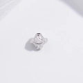 Minimalistische S925 Sterlingsilber Perle mit Hammerschlag-Textur für DIY-Schmuck-Zubehör - Weißgoldene Gedrehte Perle