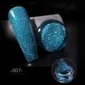 Sparkling deep blue diamond glitter nail gel polish in shade 007 for shimmering manicure - Peacock Blue (07)