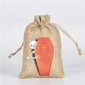 Halloween burlap drawstring bag with skull and orange coffin cartoon prints - 10*15cm / White Belt Skull Buckle