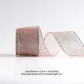 Rose gold shimmering grid decorative ribbon with wired edge for Christmas tree DIY crafts - Rose Gold Fine Grid Ribbon #17 / 6.3cm*10 Yards