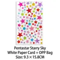 Pentagram star rhinestone stickers in multiple colors for DIY with 9.3x15.8cm white card - Starry Star Shape (White Plain Card)